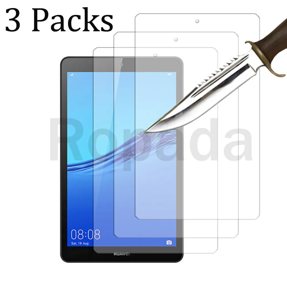 

3PCS Glass screen protector for Huawei MediaPad M5 Lite 8.0 8'' tablet protective film 9H hardness anti-dust