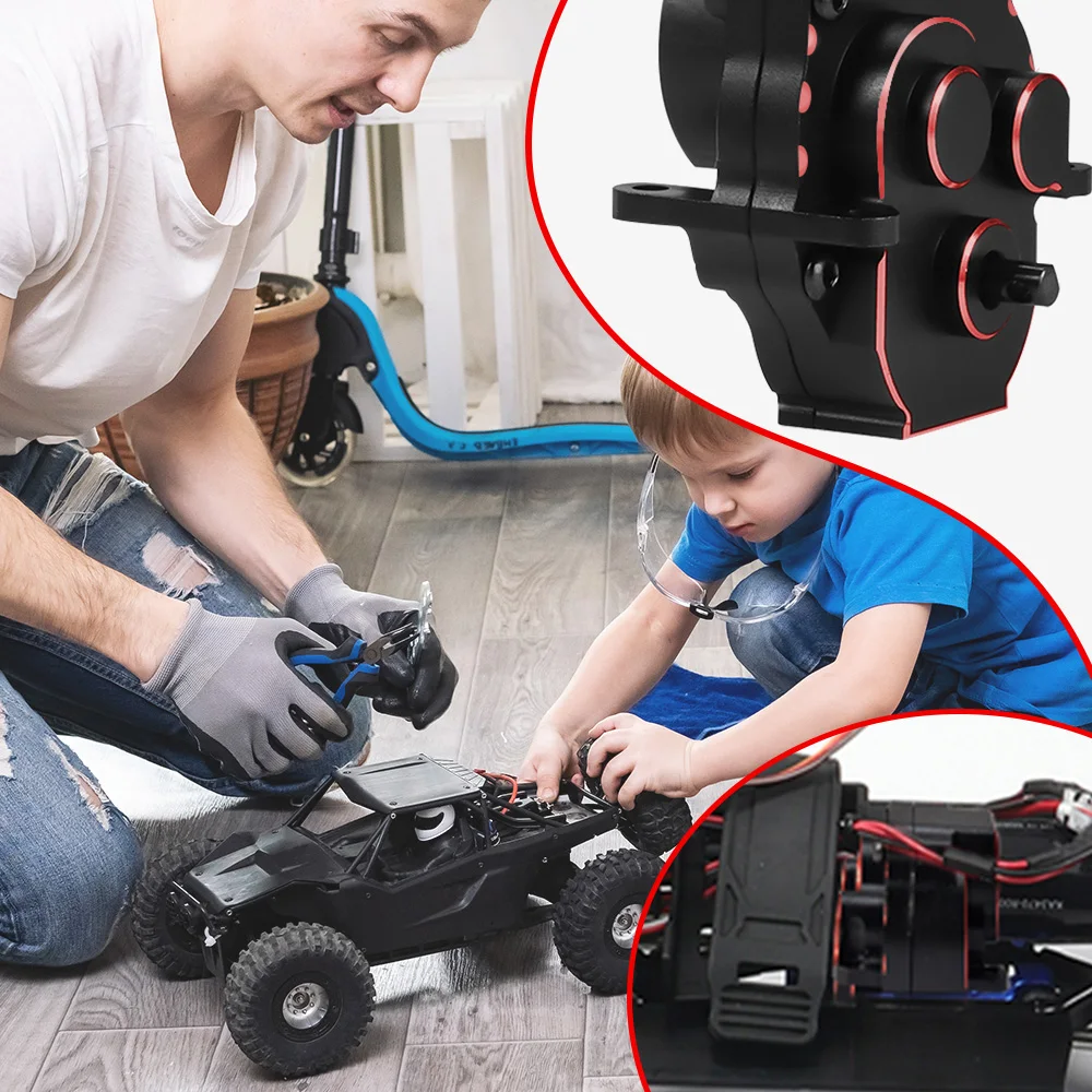 9IMOD Cambio in metallo Shell TRX4M Cambio Shell Cambio Trasmissione per 1/18 TRX4M Crawler