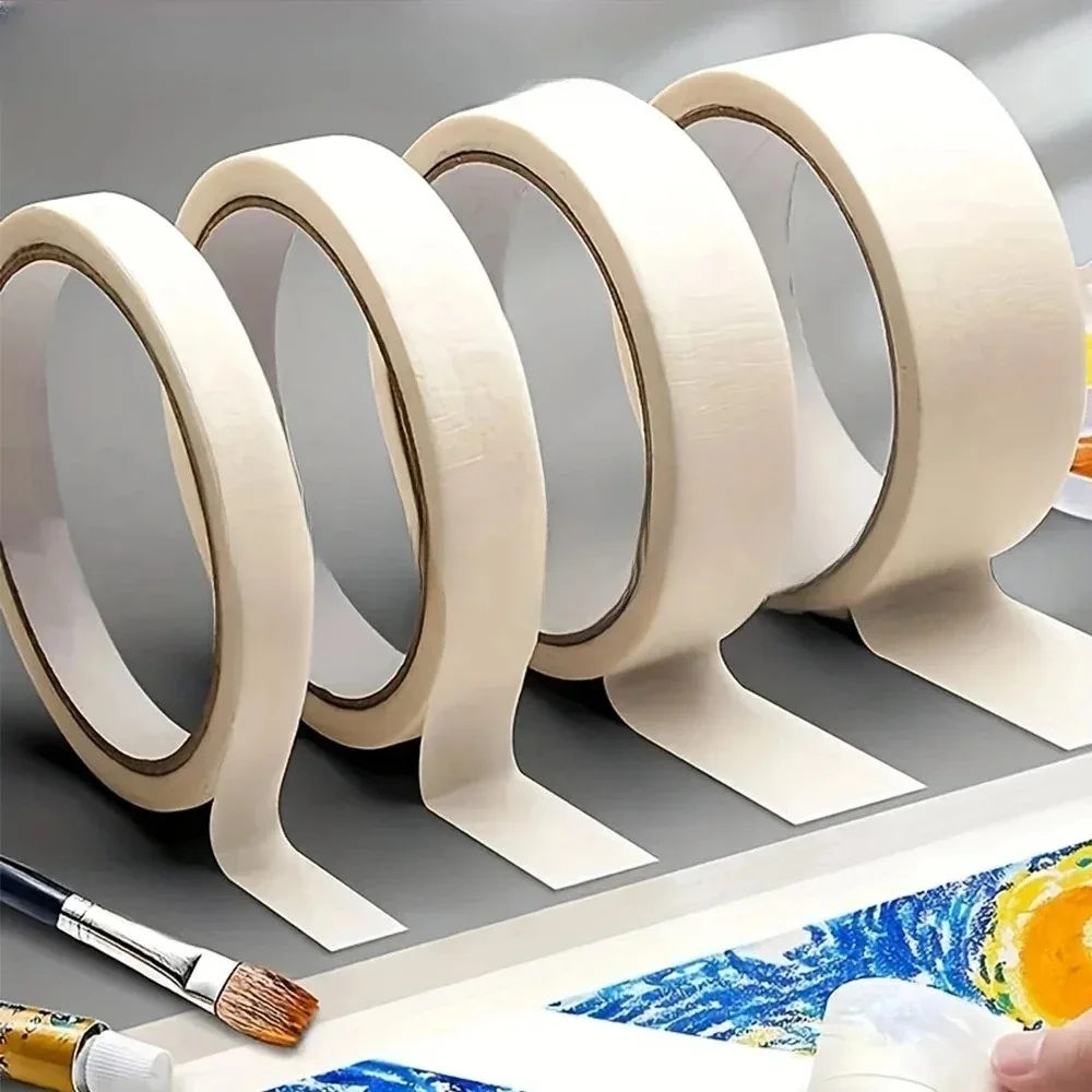 20m Pieces of Masking Tape, High Temperature Resistant, Writable and Tearable, White Paper Tape, High Adhesive, for Home Decoration and Spray Paint Masking