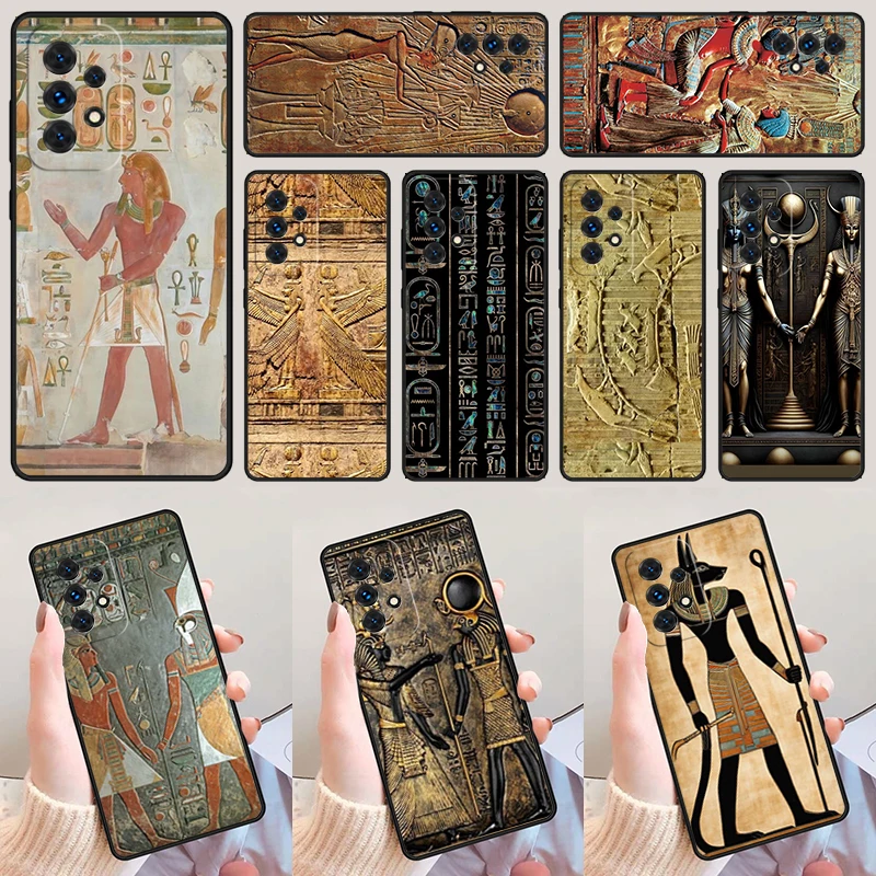 Egyptian Hieroglyphs For Samsung Galaxy A52 A72 A73 A20e A21S A50 A70 A11 A12 A42 A31 A40 A51 A71 A32 A80 A91 Phone Case