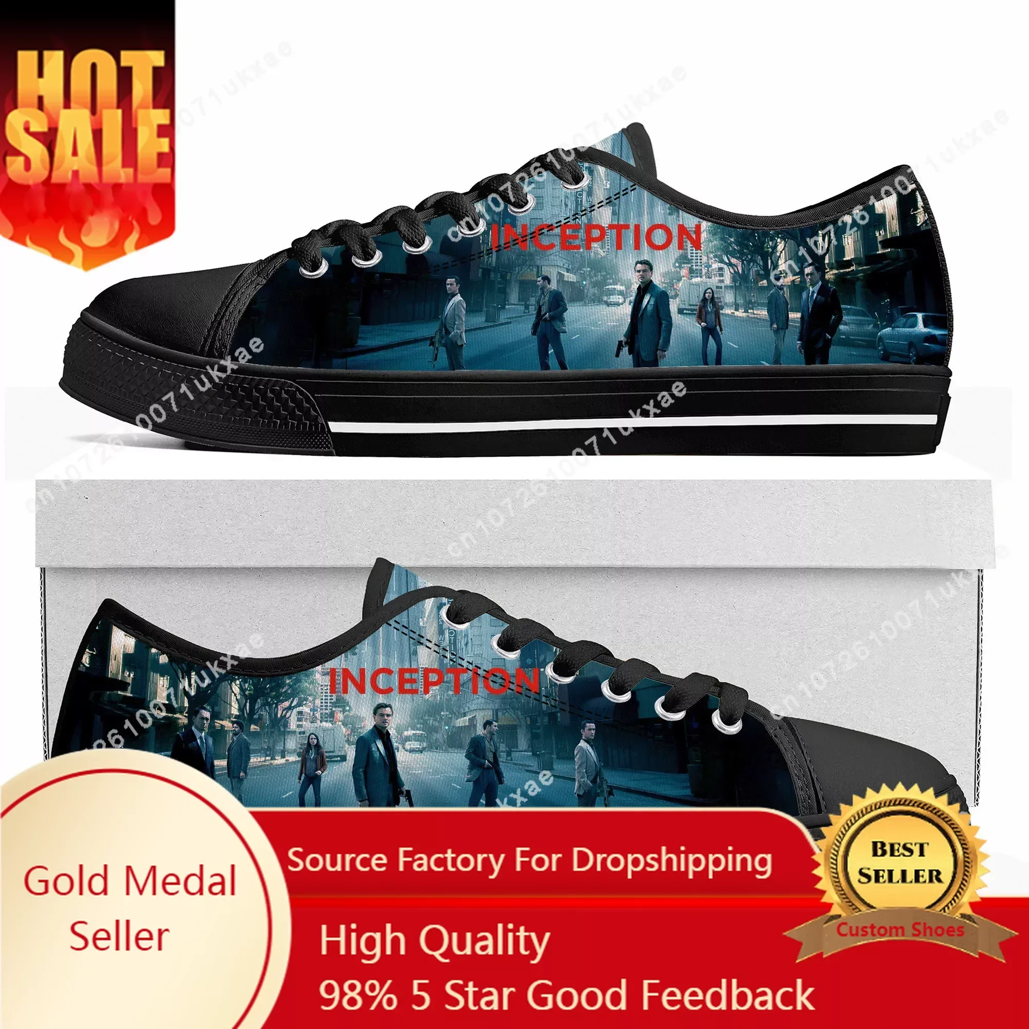 

Inception Low Top Sneakers Mens Womens Teenager High Quality Leonardo DiCaprio Canvas Sneaker couple Casual Shoes Customize Shoe