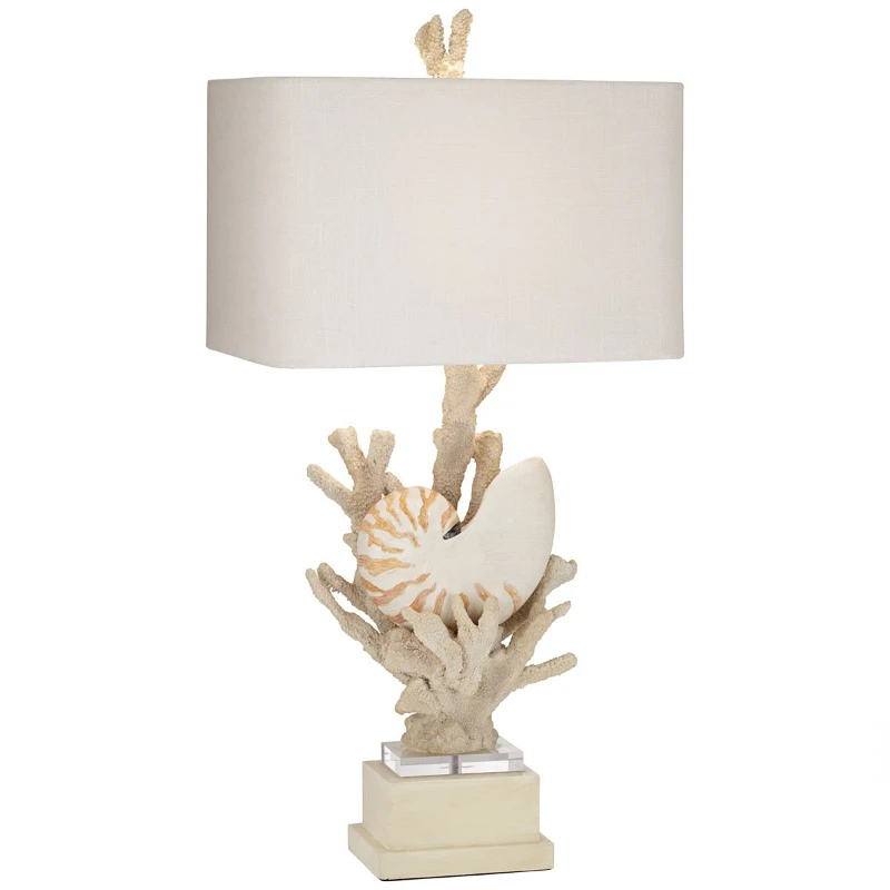 

New York Downtown Park Imports Charming Dinosaur Bay Shell Coral Summer Embracing Art Deco Table Lamp