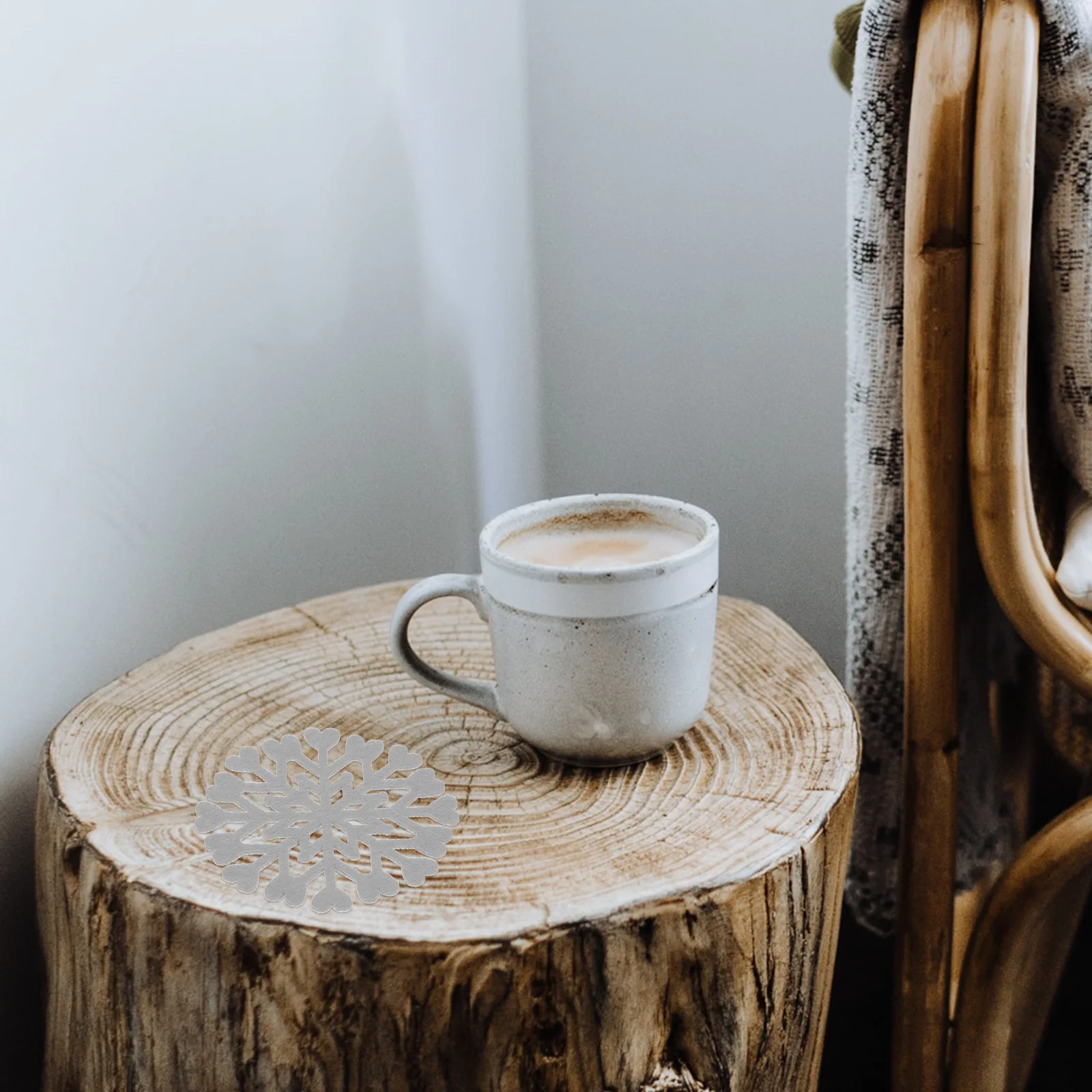 

12Pcs Snowflake Cup Mats Christmas Felt Coasters Heat Insulation Cup Pads Home Party Decoration Mug Mat Non-Skid Mug Mat