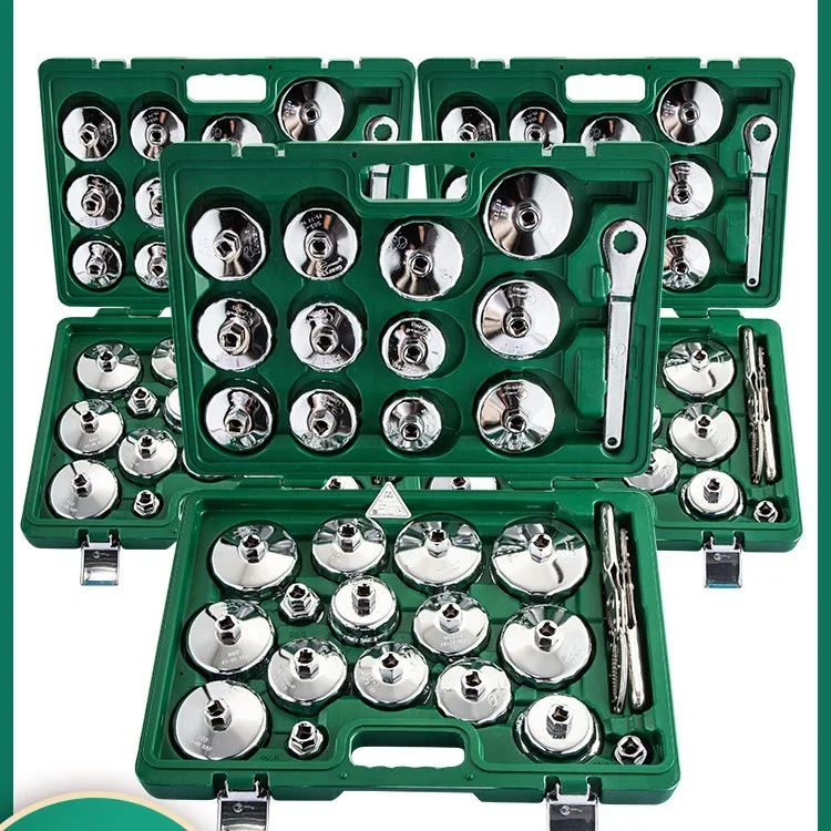 Oil Filter Wrench Cap-Type Removal Installation Universal Tool Set Carbon Steel Silver Karlion 12 Months Warranty Fitment