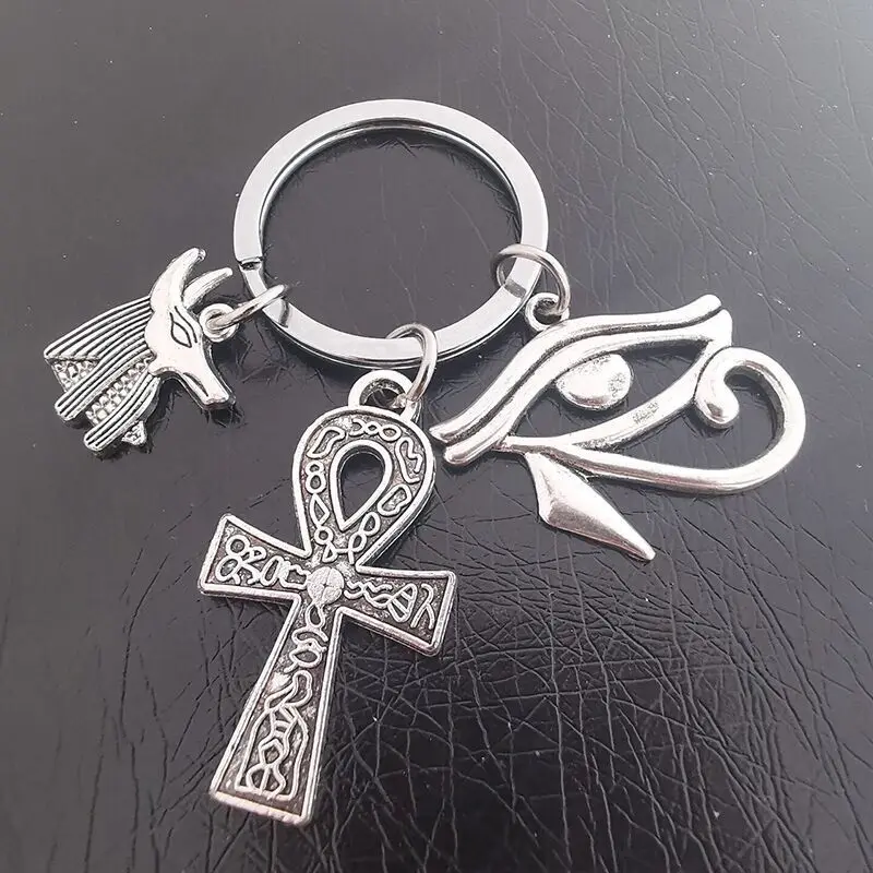 Ägypten Ankh Anubis Amulette Kreuz Schlüsselanhänger für Auto Frauen Männer personalisiertes Geschenk Hochzeit Souvenirs Gäste coole Dinge Handwerk – Detail 2