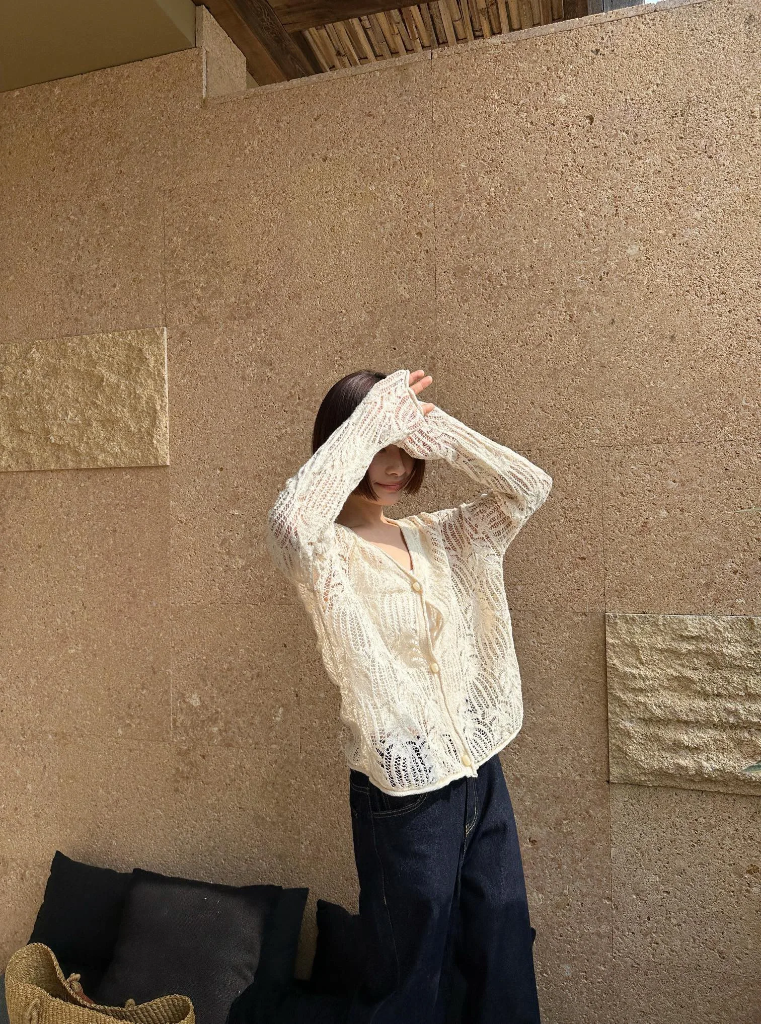 

Весенний кардиган-свитер с вышивкой и вырезами, мягкий, с длинными рукавами, со спущенным плечом, вязаный, повседневный, свободного кроя, из смесового хлопка