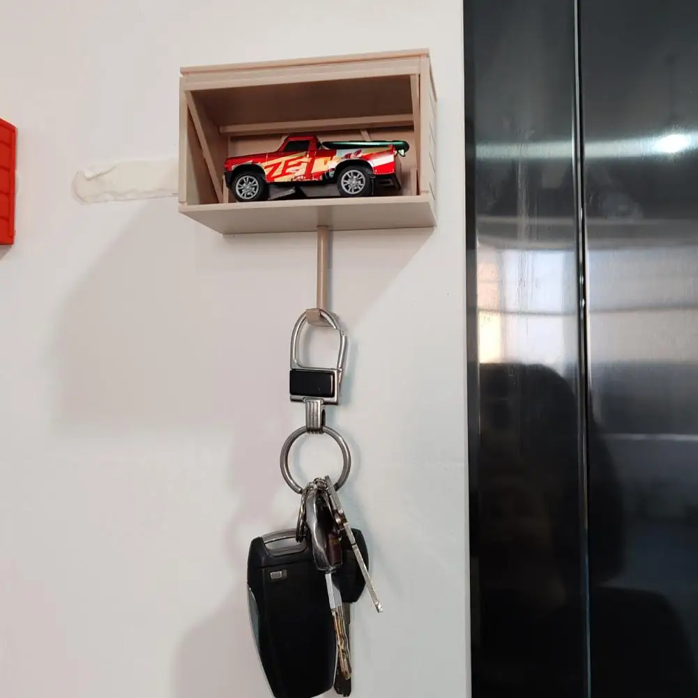 

Car Garage Key Holder with Opening Door Wall Mount Key Organizer Hook Multi-purpose Entryway Key Storage Rack Decoration