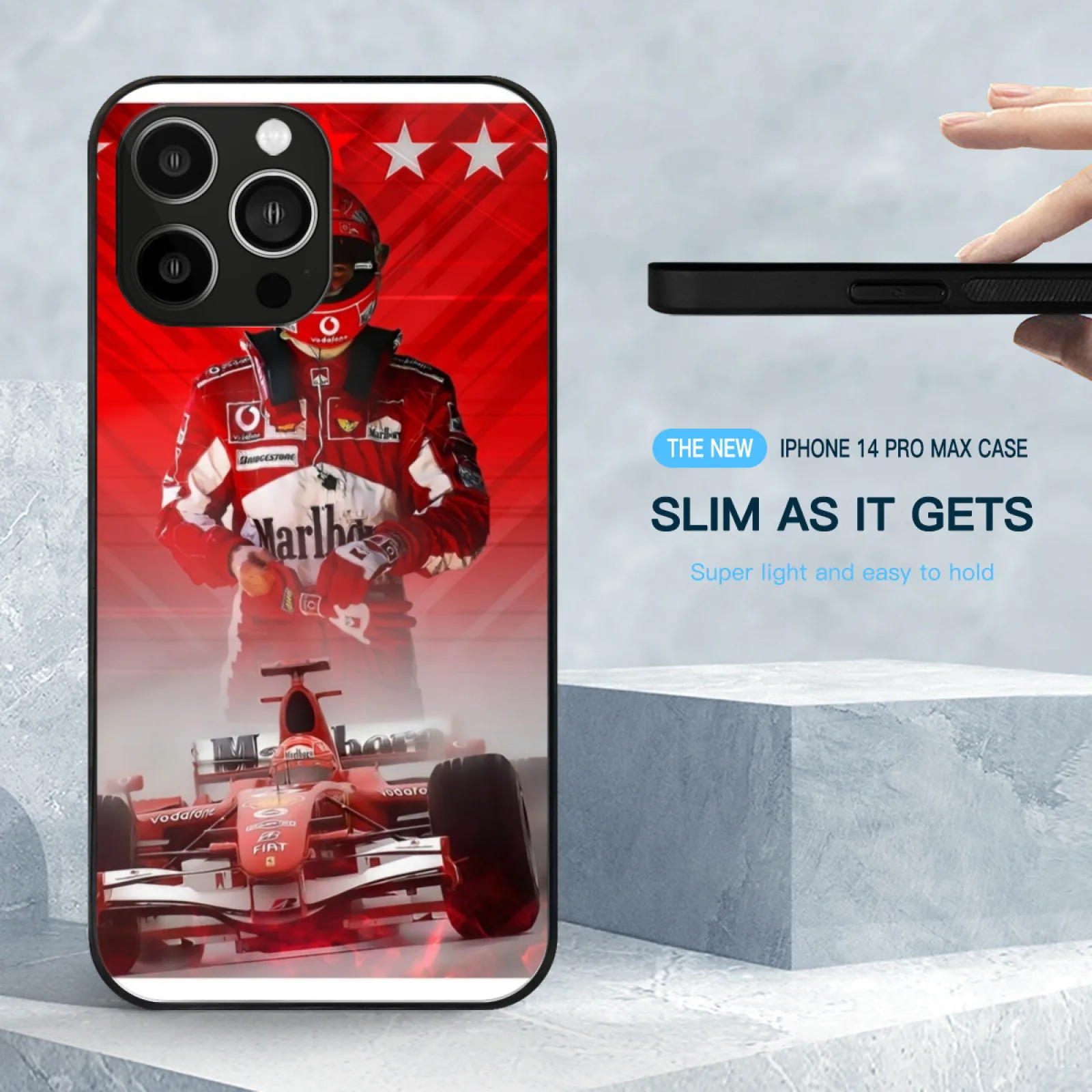 Michael Schumacher Tempered Glass Shell For Iphone 13 14 12 11 15 Pro Max Mini 8 7 X Xr Xs Plus Phone Case Cars Run Michael