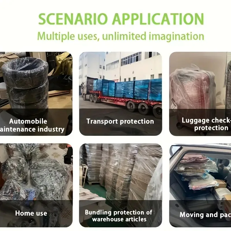 1/2pcs PE Stretch Film Roll, Heavy-Duty Transparent Wrap for Packaging, Industrial Preservation, Moving & Shipping