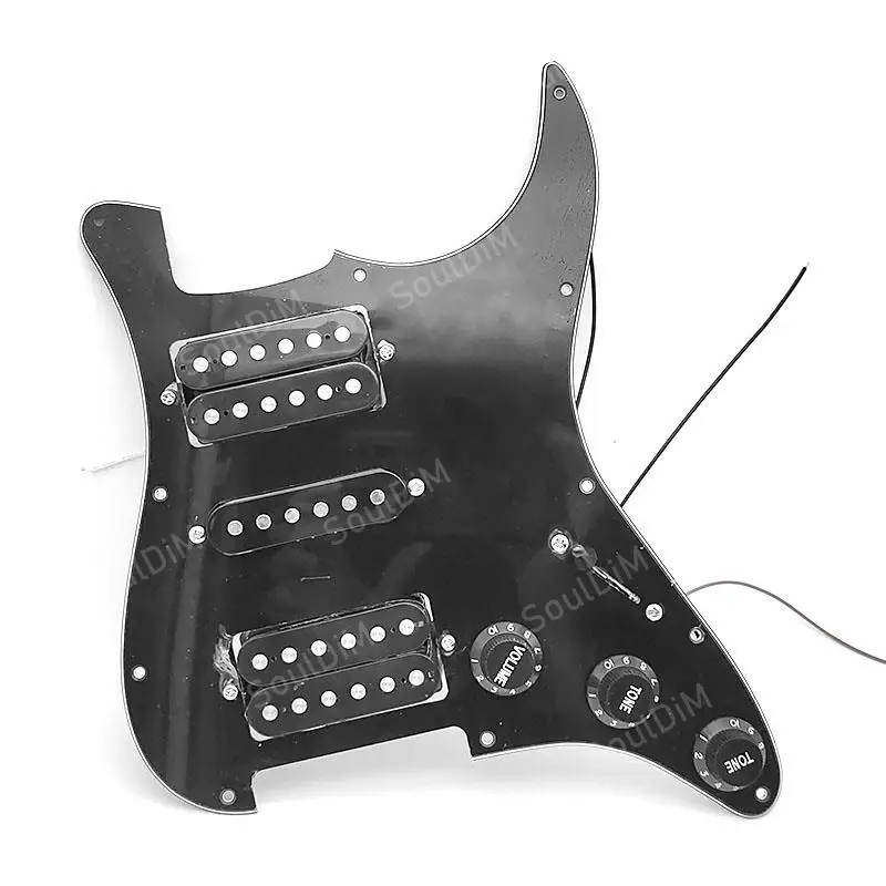 1SET Loaded Prewired Electric Guitar Pickguard 11 Hole Hsh Pickups Pre Wired Single-Coil Humbucker Magnet Pickups