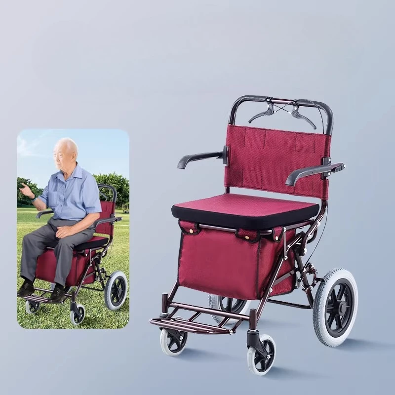 

Складная тележка для покупок с сиденьем для пожилых людей, 4-колесные ходунки и скутер для передвижения, портативная тележка для продуктов