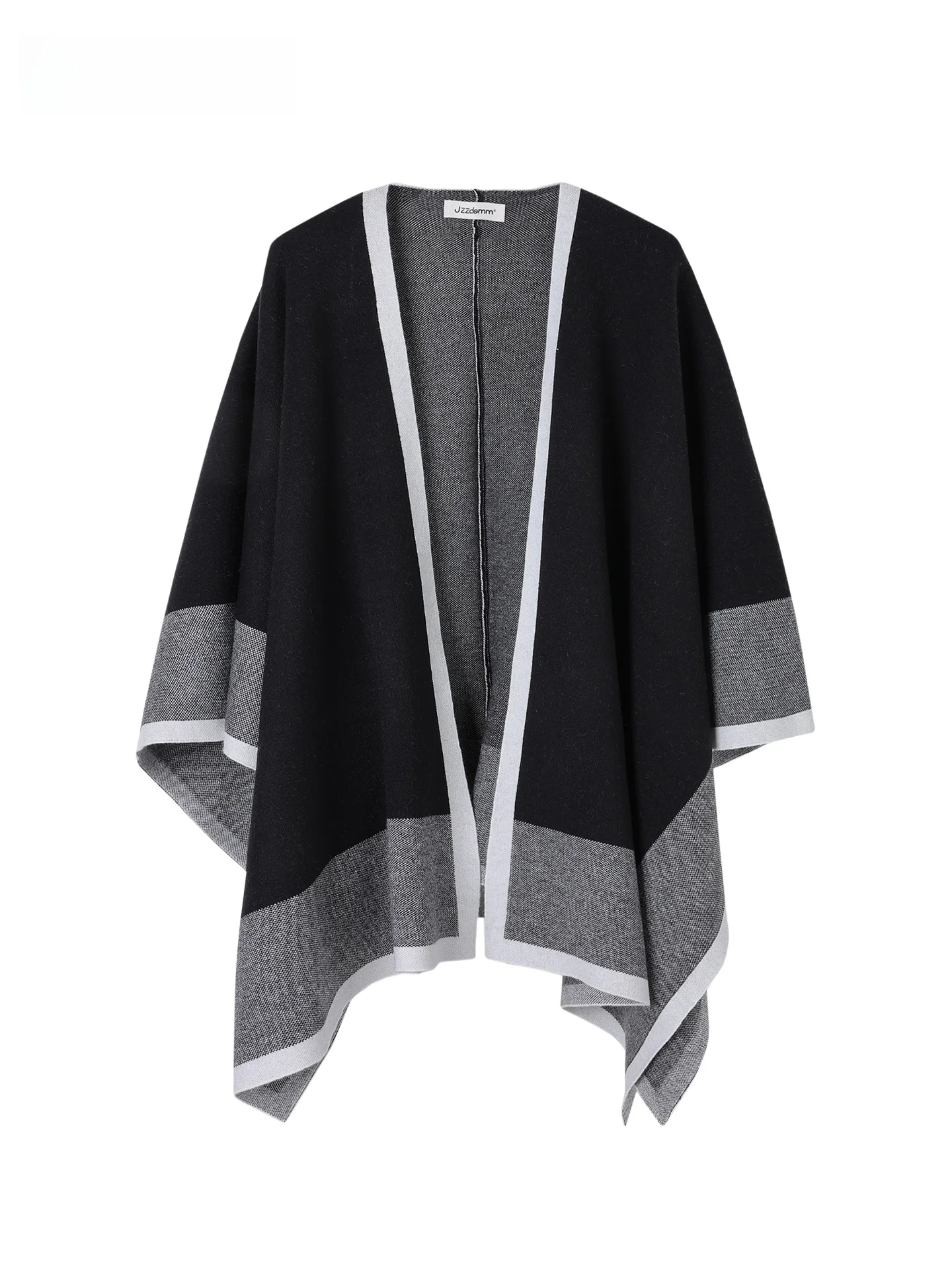 

JZZDEMM Bla Color Blo Knitted Cowl Ne Sweater Coat for Women Vintage Sle Long Sve Soft Texture mid Length