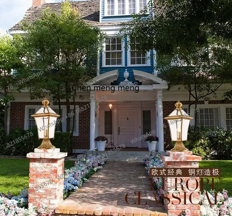

Hot sales All-copper stigma lamp connected to electricity New Chinese-style outdoor waterproof villa courtyard gate pillar fenc