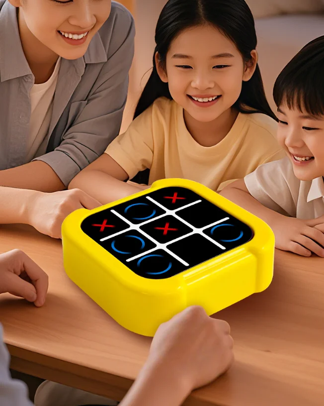 Electronic Tic Tac Toe Board Game, 3 Modes Memory Strategy Game, Interactive Educational Toy for Kids Family Party