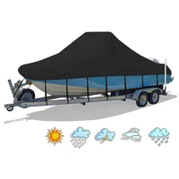 Cubierta para barco yate, cubierta para barco Barco de 11 a 22 pies, Anti-UV, resistente al agua, 210D, accesorios para barcos de lona remolcables marinos