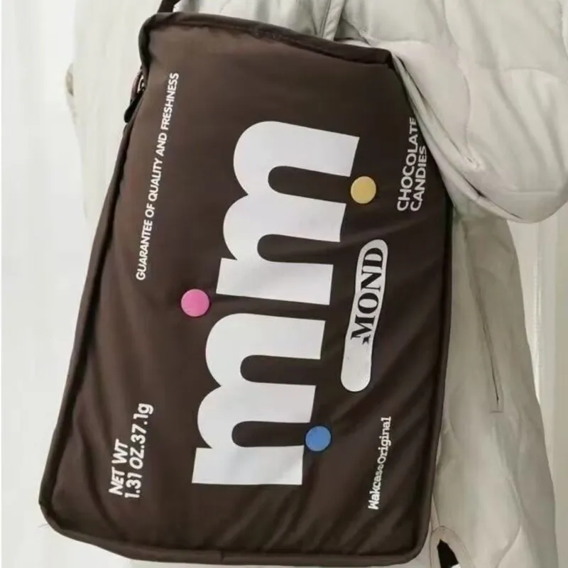 Ins Letter Print Laptop Bag MacBook Air Pro 16 Inch Large Capacity Laptop Sleeve Brown Shockproof Lightweight Shoulder Handbag