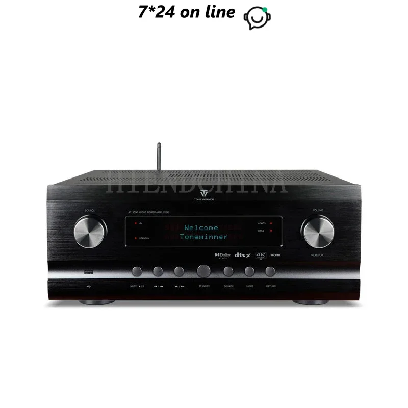 

Winner AT-3000 Professional High-Power Bluetooth 11.3 Channel Panoramic Sound 4K/HD Home Theater Amplifier 120W/240W/8Ω