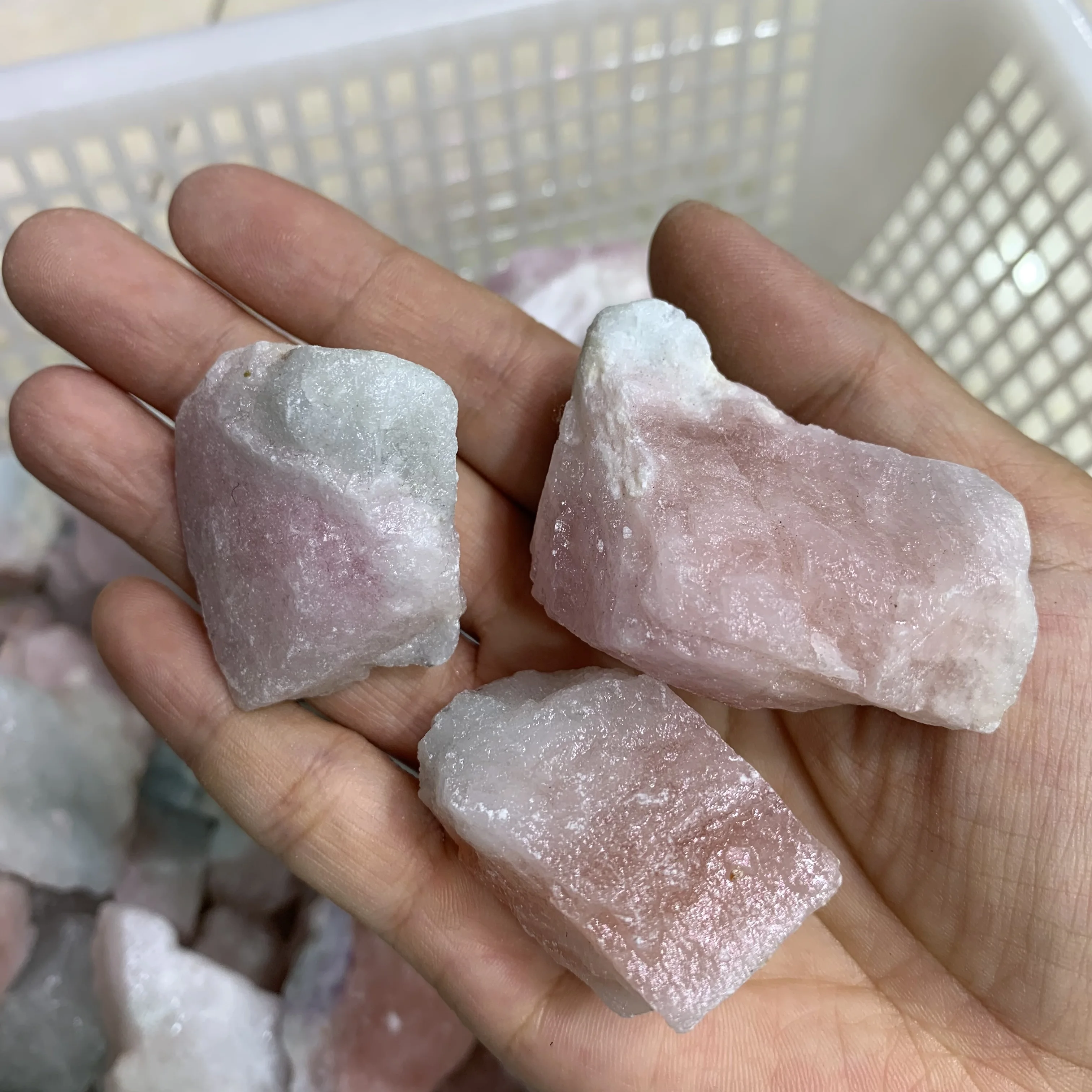 

Raw Natural Morgan stone rough Morganite Mineral Specimen