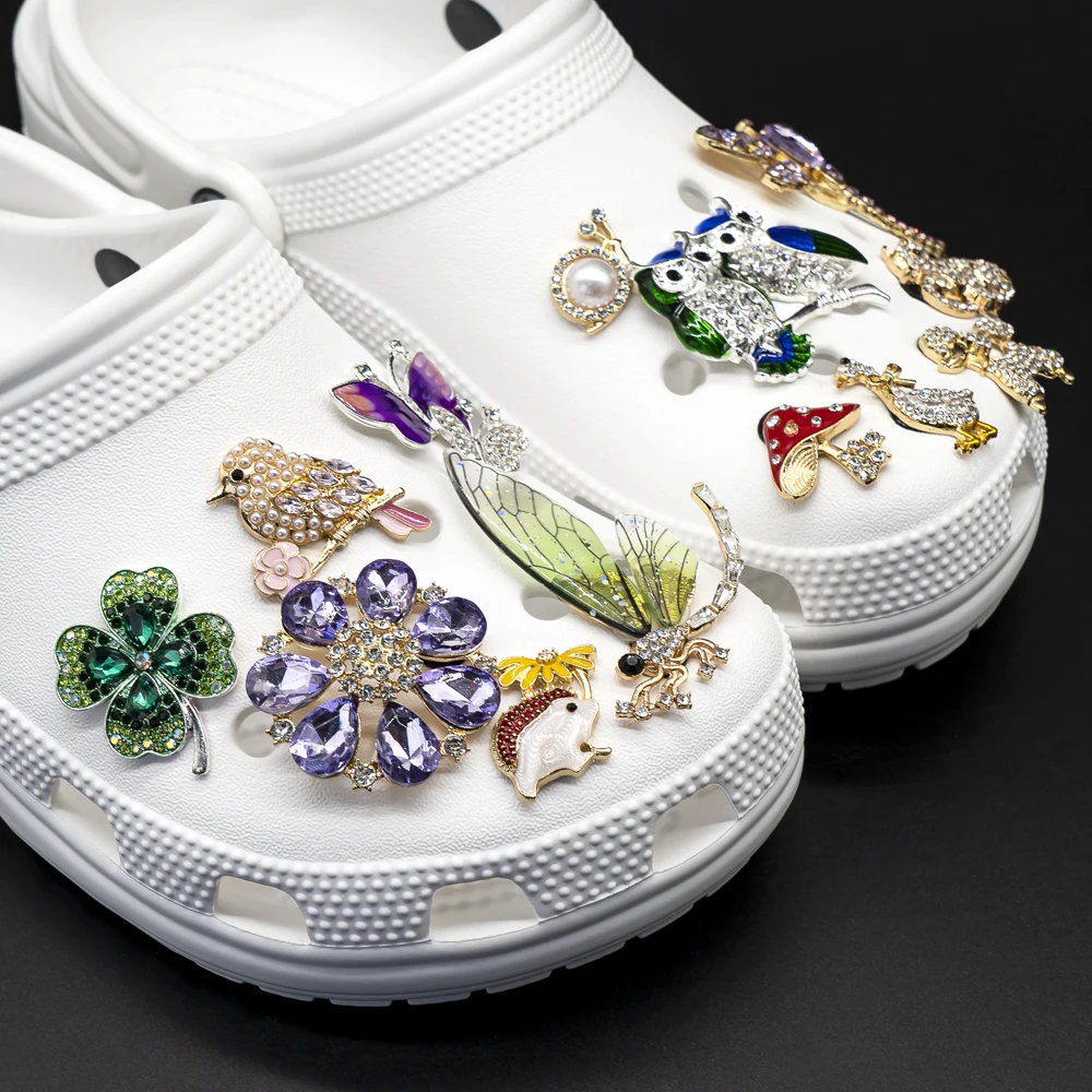 1 Stück Luxus Metall Designer Schuh Charms Vögel Schmetterling Schuh Dekorationen Zubehör Fuchs Igel Pins für Frauen Mädchen Bevorzugung Geschenk – Detail 1