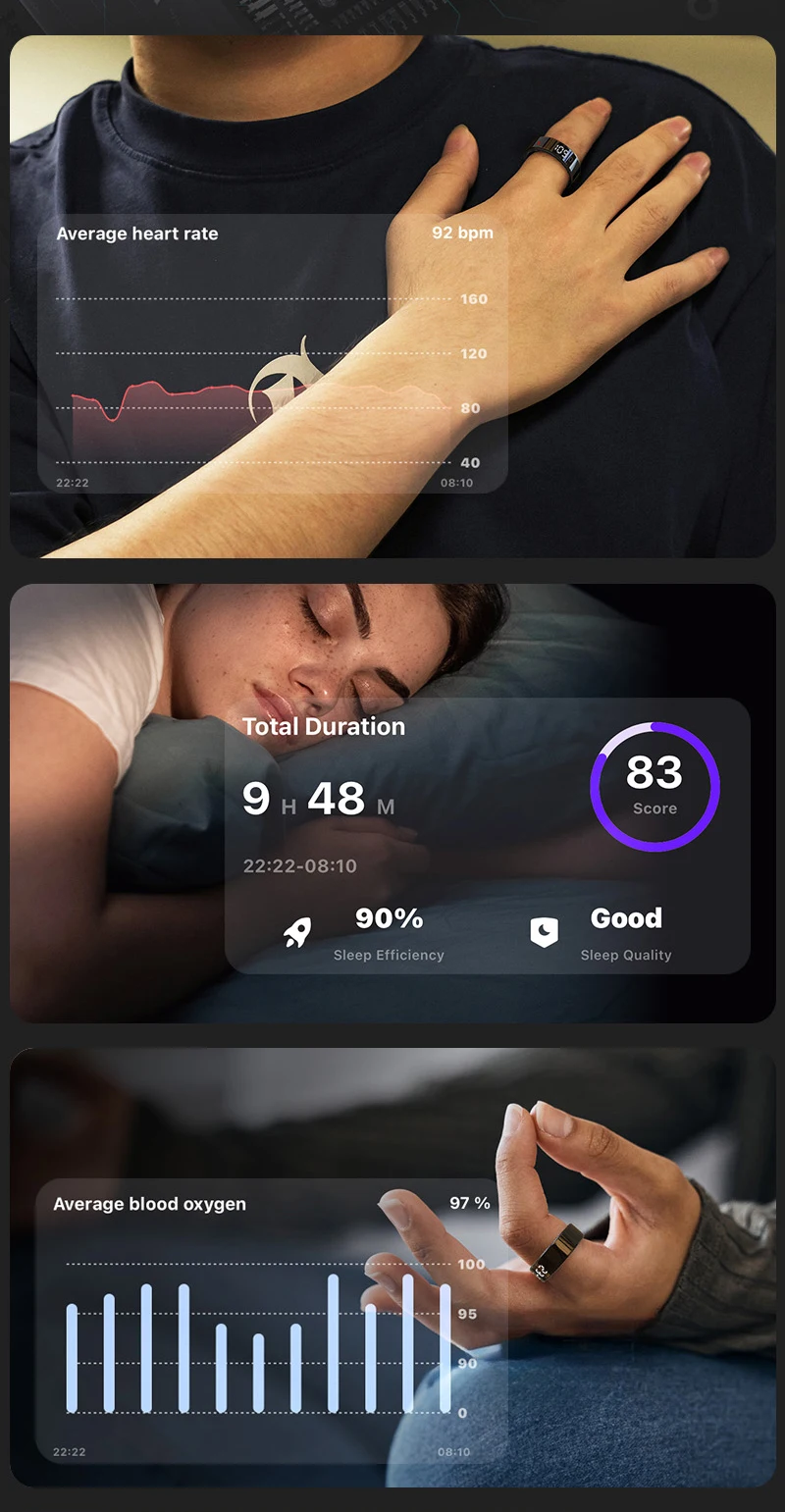 Anillo inteligente con pantalla de visualización R11C 2025 para Xiaomi, vídeo/cepillo, Monitor de salud Tiktok, resistente al agua, Smartring, Android iOS