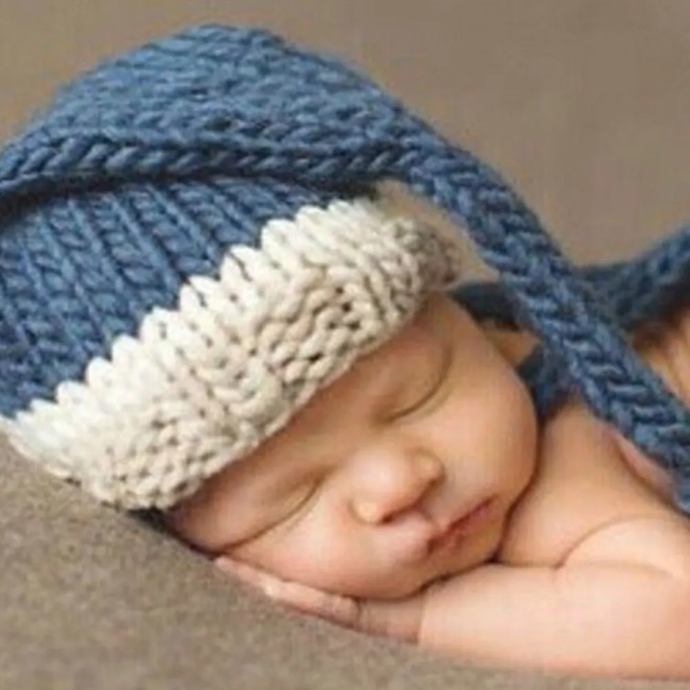 

Baby Knitted Clothes Newborn Outfit Cartoon Design Photography Props Infant Costume Hat 0-3 Months Baby Photography Props