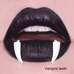 2PCS  Customized Stainless Steel Fangs Fake Lip Piercing  Lip Clip  Goth Cosplay Vampire Teeth  Body Jewelry