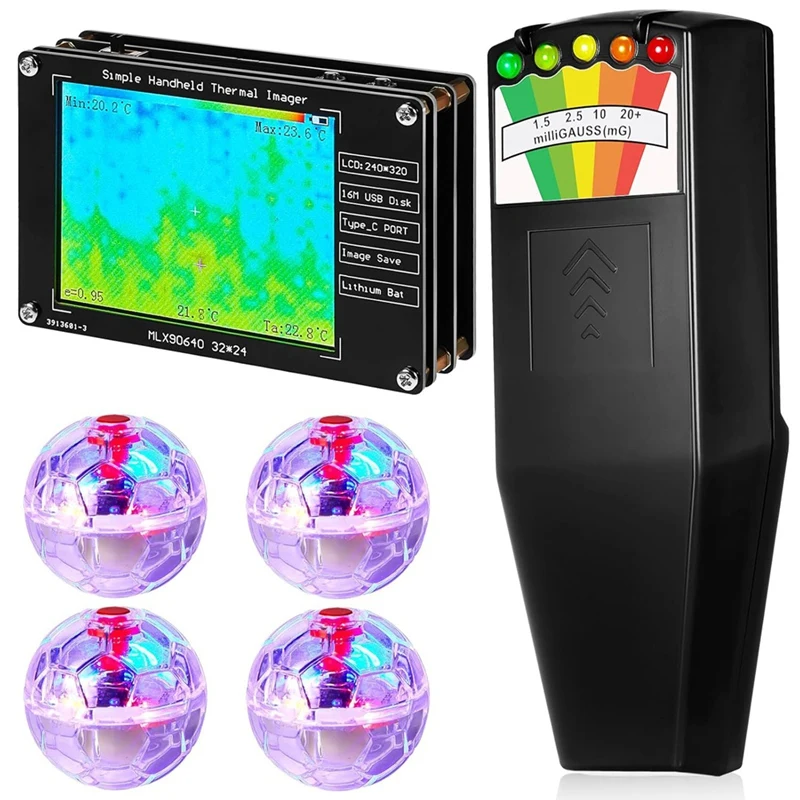 6 PCS Equipment Kit Infrared Thermal Imager And EMF Magnetic Field Detector Equipment For Home Office Ghosthunting Gifts