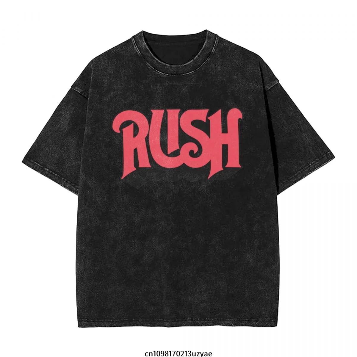 

Мужская винтажная хлопковая футболка RUSH с короткими рукавами, летняя футболка в стиле хип-хоп