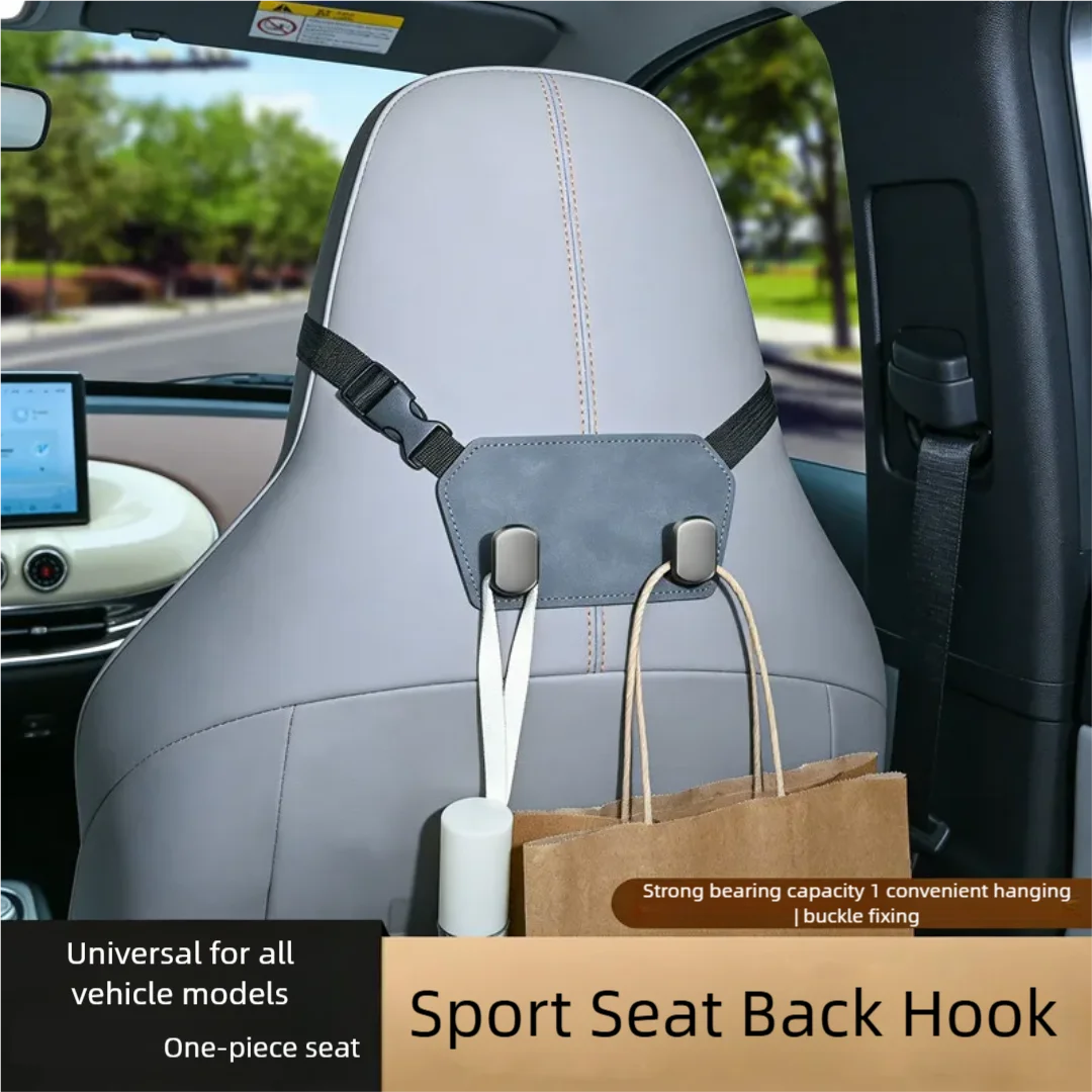 Suitable for Tesla Model Y L/3/X Car Integrated Seat Rear Hook, Multifunctional Suede Leather Car Seat Back Storage Hook