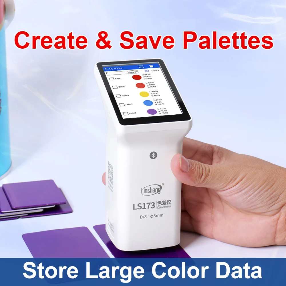 مقياس الألوان D/8 مقياس الألوان CIE Lab CMYK RGB تحليل الألوان Pantone NCS RAL مقياس الألوان الرقمي LS173 للطلاء المعدني البلاستيكي