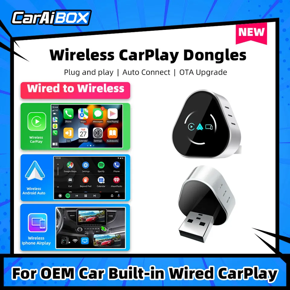 EKIY Wireless CarPlay Android Auto Adapter USB Plug and Play WiFi