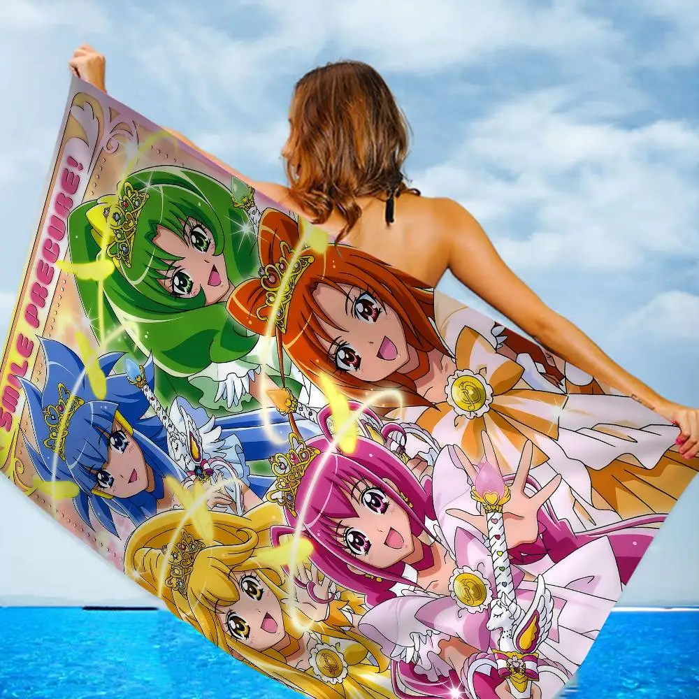 Anime Smile PreCure Microfiber Beach Towel Absorbent Quick dry Soft Yoga Swimming Resort Mountain Climbing Towel