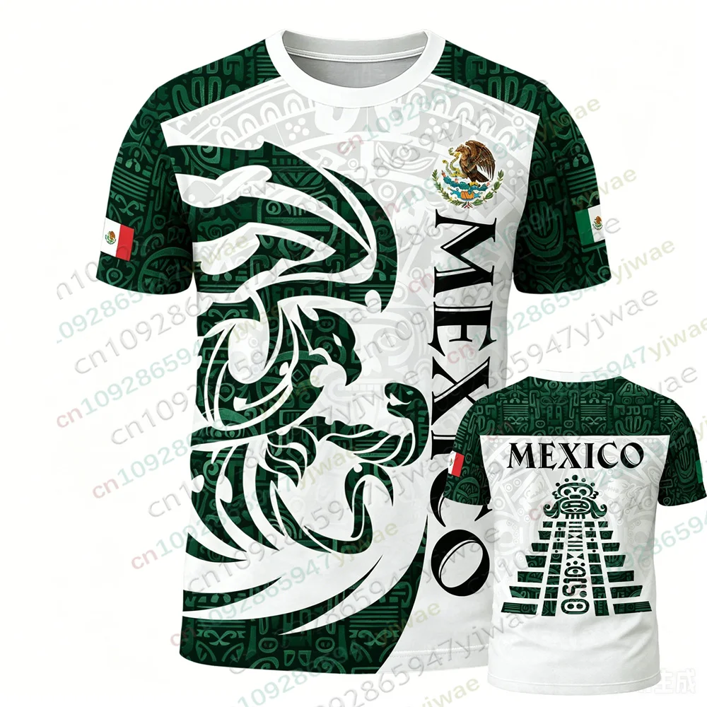 Mexico Coat Of Arms Black Gold Aztec Eagle Warrior Heritage Soccer Jersey Breathable Quick Drying Training Tee Summer Ment Shirt