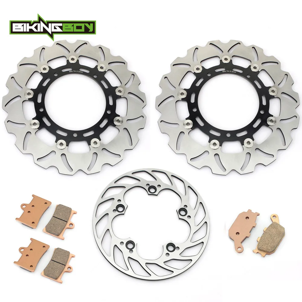 BIKINGBOY Bremsscheiben vorne und hinten + Bremsbeläge für Yamaha YZF R6 99 00 01 02 03 04 05 06 07 08 09 10 11 12 13 14 15 16 Set – Detail 9