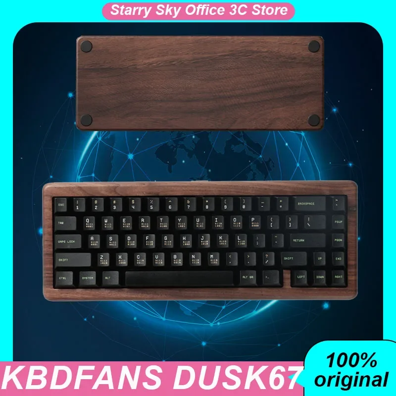 Kbdfans Dusk67 Mechanical Keyboard Kit Walnut Shell Support Tmk Firmware Laptop Customized Gaming Keyboard Pc Accessories