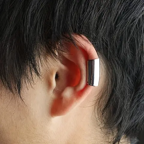 1 pc Simples Tubo Longo Geométrico Aço Inoxidável Clipe Da Orelha Para Homens Mulheres Não Piercing Ear Cuff Jóias Moda Estilo de Desgaste Diário