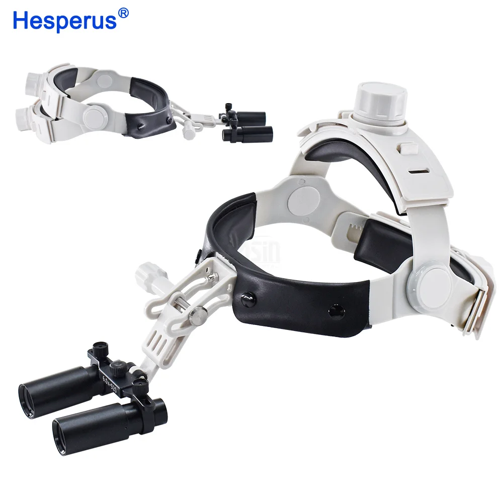 5X / 6X Den tal Magnifier Binocular Kepler Loupes Headband Adjustable with LED Headlight 5W Dentist Surgical Headlamp Tools