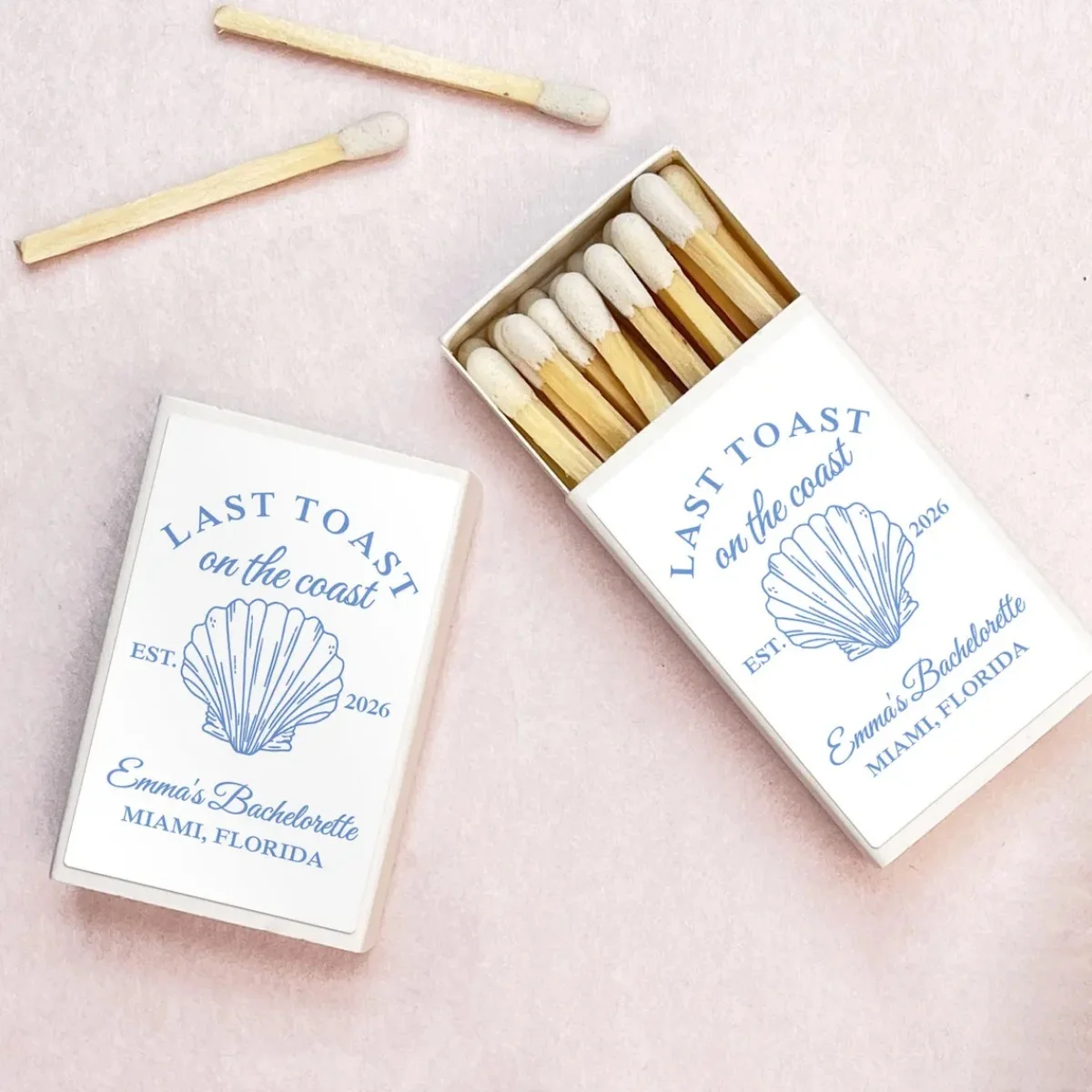 

Coastal Bachelorette Party Favor Bulk Matchbox/Last Toast on The Coast Hen Party Matchboxes/Girls Weekend Favor/Beach Bacheloret
