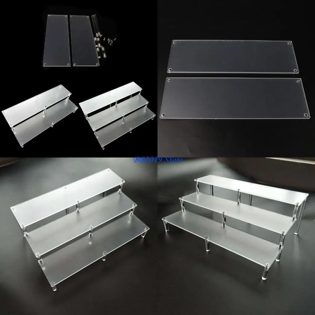 

Q0KB Figure Stand Transparent Display Stand Double Layer Hold for Cartoon Figure