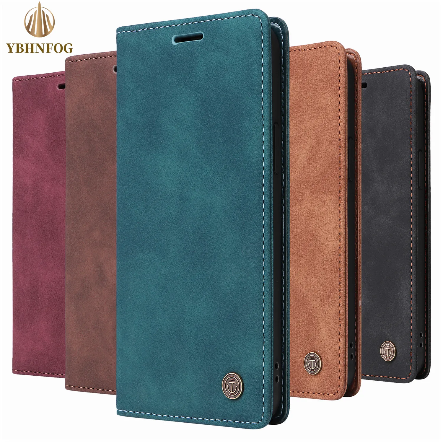 Skórzane etui portfelowe z funkcją podstawki do Xiaomi Redmi 9 9A 9C 9T 10 10A 10C 11A 12C Note 12 11 10S 9 8 K40 K60 Pro