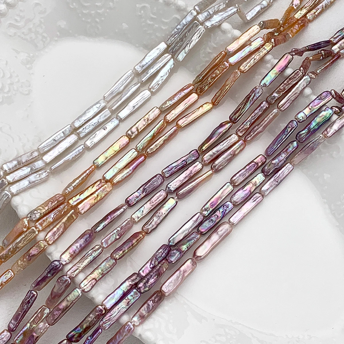 Baroque Natural Freshwater Pearl Long Strip Beads High Quality for DIY Women Men Necklace Earrings Jewelry Making Accessories