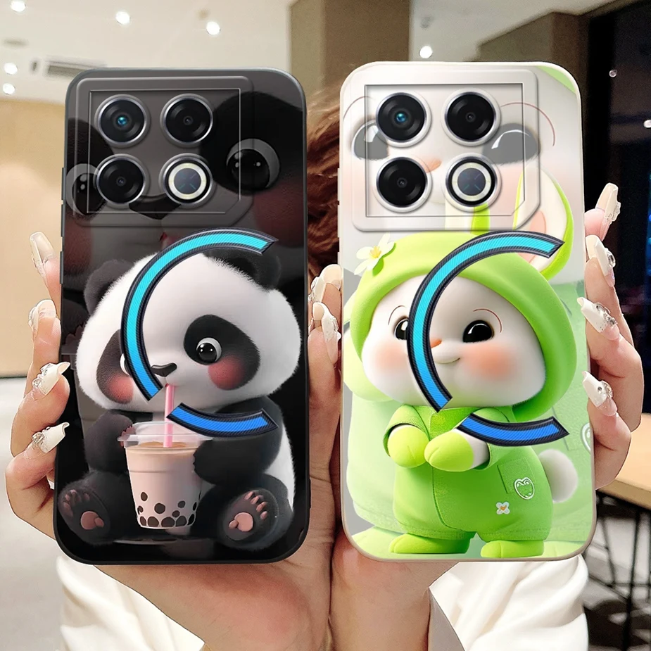 For Infinix GT 20 Pro Case X6871 Cute Rabbit Panda Cartoon Cover Matte Phone Case For Infinix GT 20 Pro GT20Pro 5G Soft TPU Bags