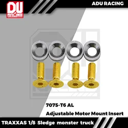 Inserto per montaggio motore regolabile ADU RACING 7075-t6 per TRAXXAS 1/8 SLEDGE MONSTER TRUCK