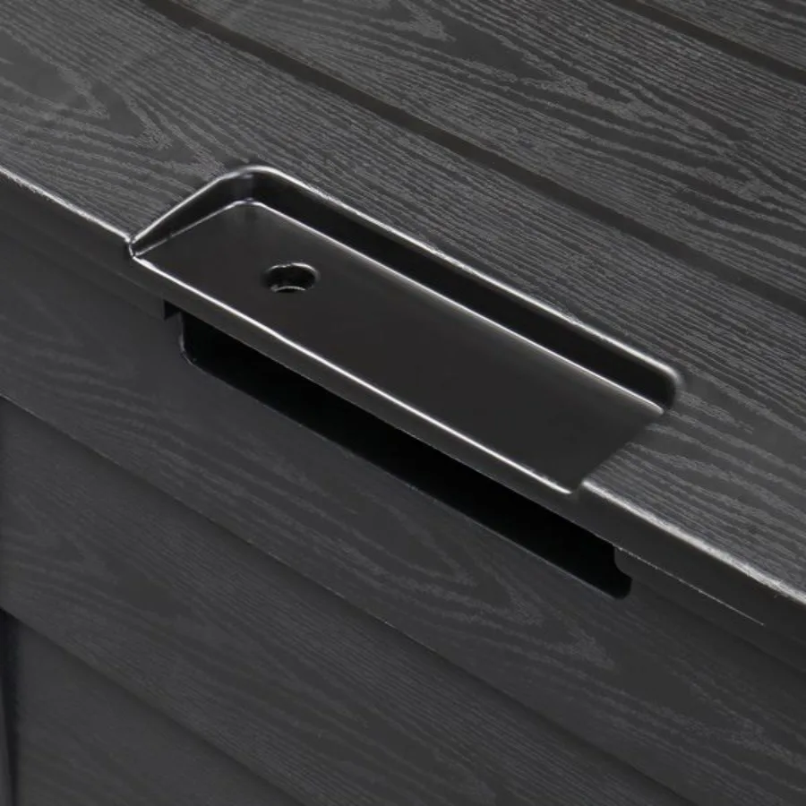 75gal 280L في الهواء الطلق حديقة صندوق تخزين بلاستيكي سطح السفينة أدوات الصدر وسائد اللعب مقعد قابل للقفل أسود