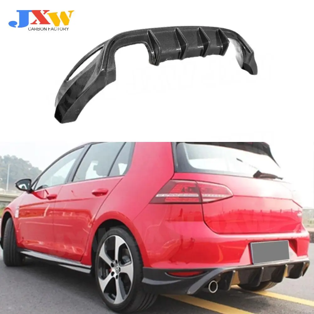 

High Quality Carbon Fiber Rear Bumper Lip Diffuser for Volkswagen Golf 7 MK7 GTI Hatchback 2014 - 2017 O Style FRP