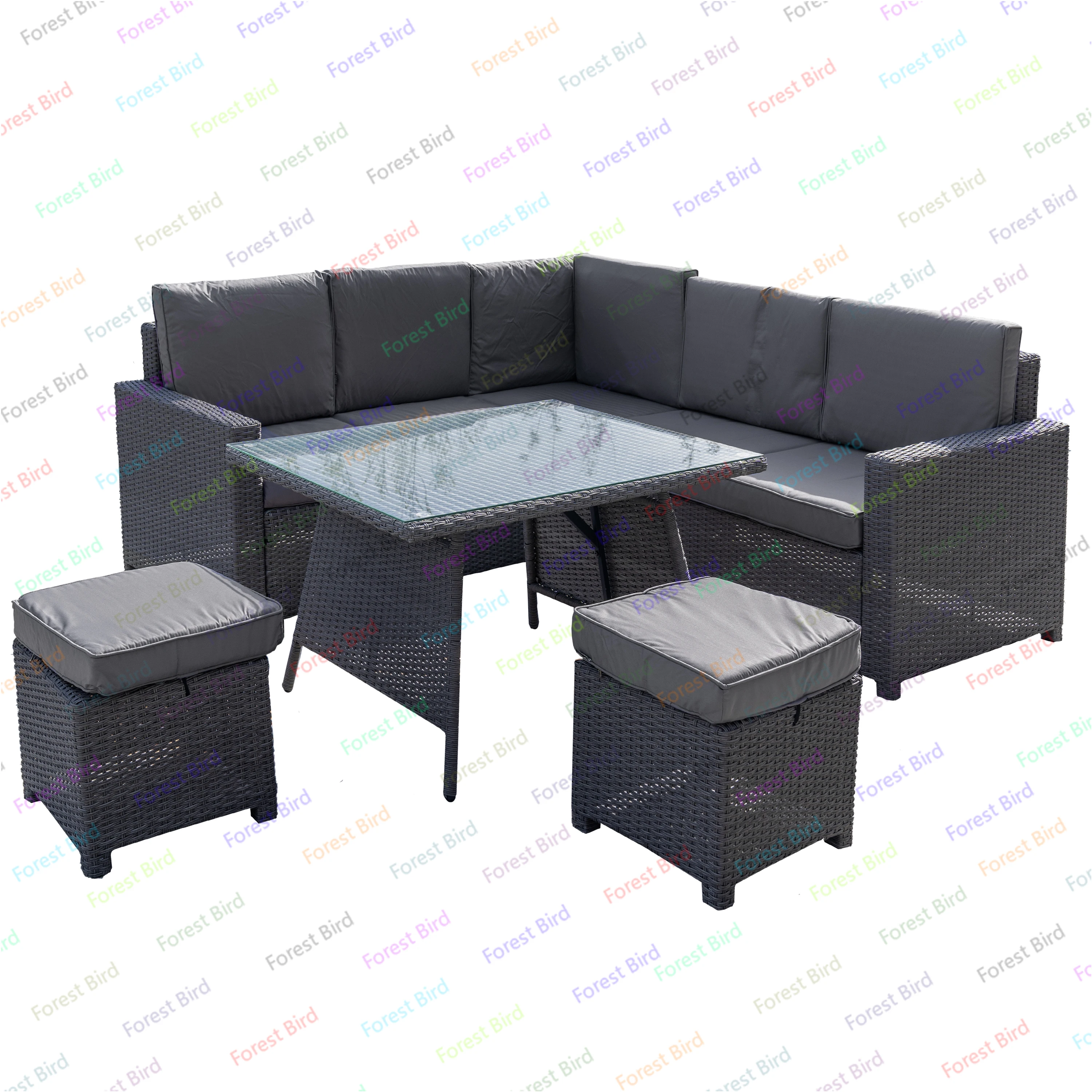 

Modern Rattan Dining Set Patio Outdoor Plastic PE Rattan Wicker Furniture Sets Garden Furniture Rattan Sofa