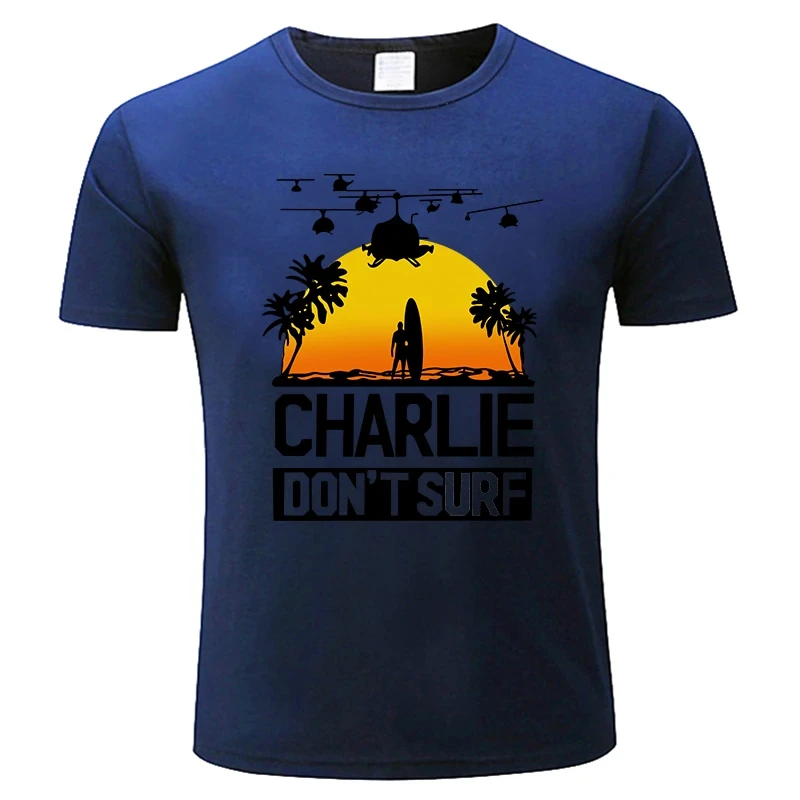 Charlie Dont Surf tshirt man Apocalypse Now Film Movie men t-shirt Fashion cotton tee-shirt Casual Streetwear Men\'s Clothing