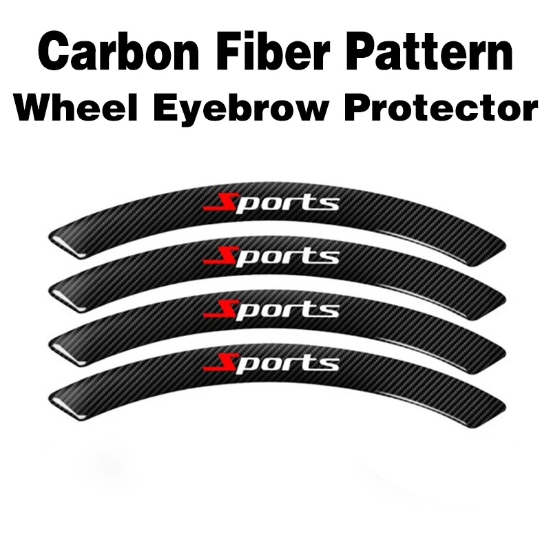Universal Car Wheel Eyebrow Strip Carbon Fiber Texture Anti-Collision Anti-Scratch Decorative Sticker Exterior Protector