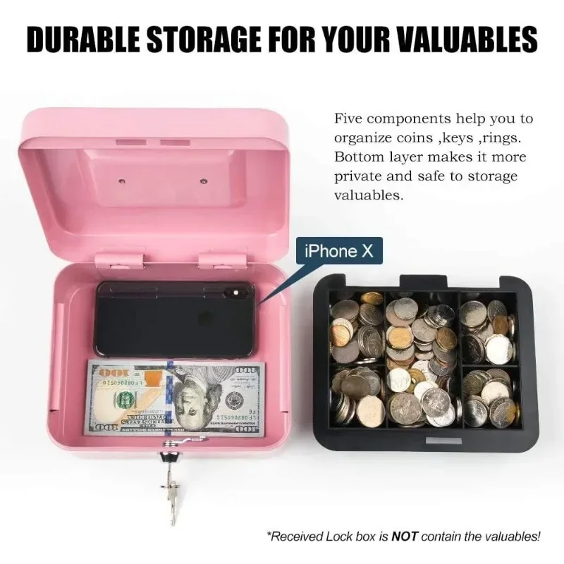 Protable Key Safe Box Key Locker Safe Home Shop Steel Safe Money Box Security Cash Box Storage Hidden Coin Money Jewellery