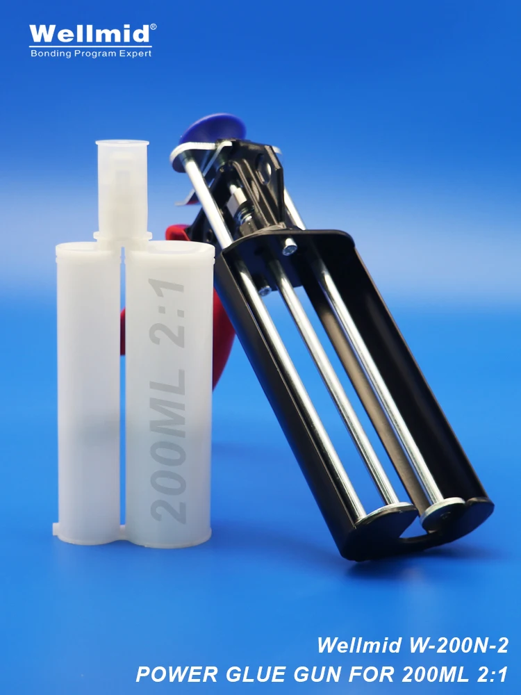 200ml 2:1 AB Powe Glue Dispensing Gun 3M 2K Kit Portable Double tube Mixing Dispenser Lord Araldite Cartridge Epoxy Adhesive Gun